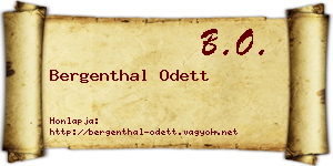 Bergenthal Odett névjegykártya